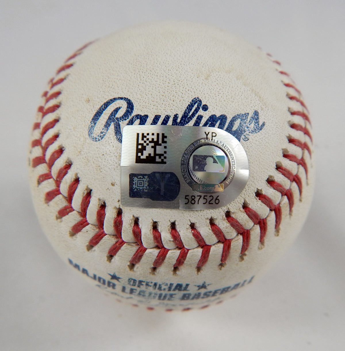 2023 Reds Nationals Game Used Baseball Jordan Weems Tyler Stephenson StrikeOut Pic2