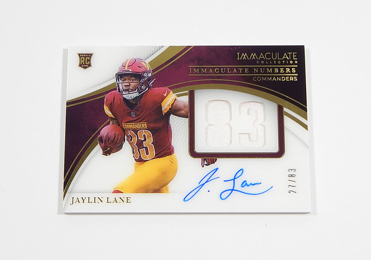 2025 Immaculate Collection Numbers Rookie Patch Autograph Jaylin Lane RC RPA /83