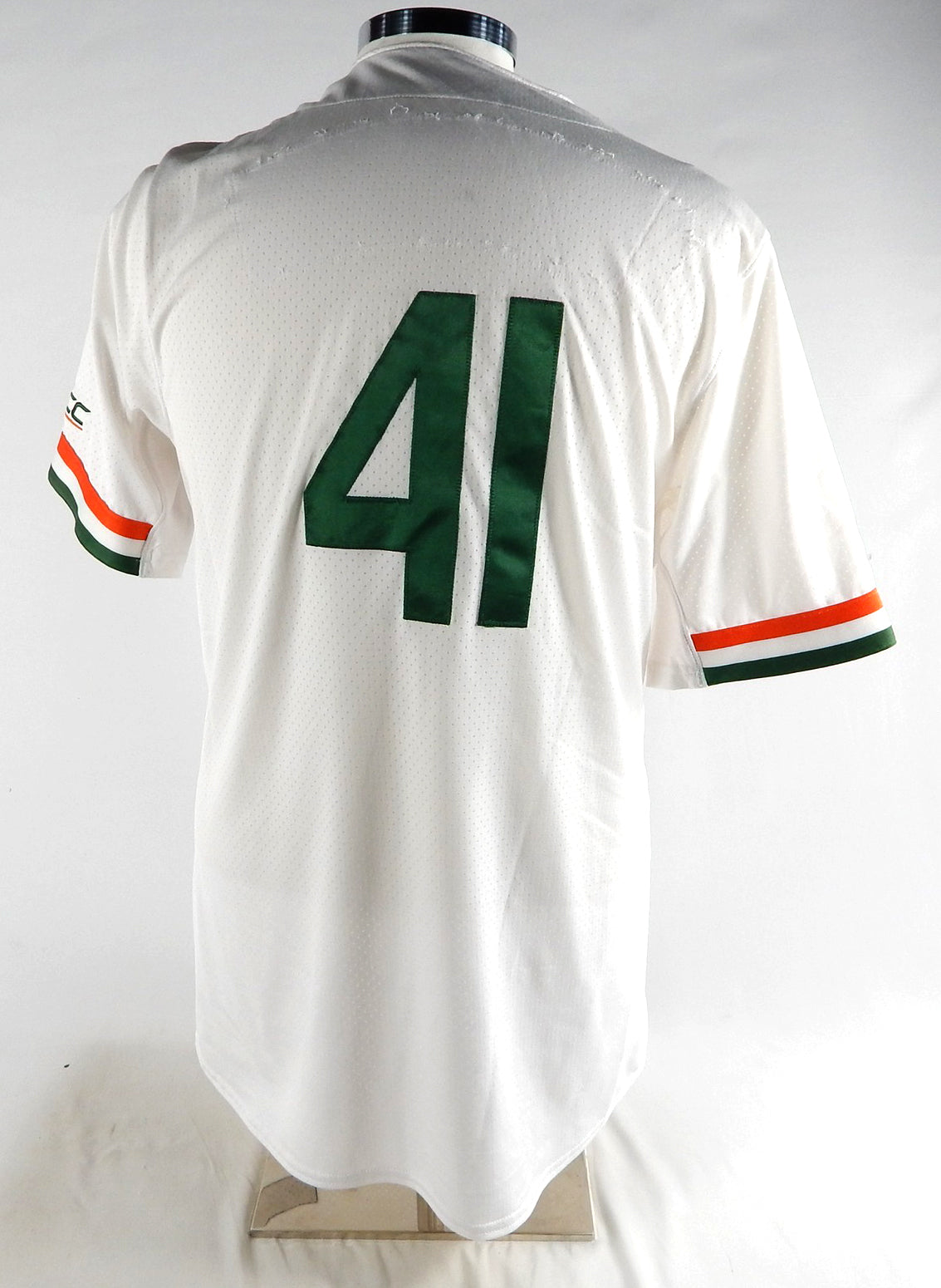 Miami Hurricanes #41 Game Used White Jersey NP Rem Baseball 42 888 Pic2