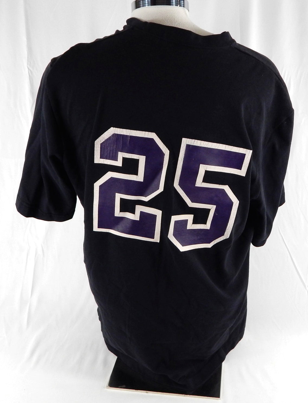 1994-95 Utah Jazz John Crotty #25 Game Used Black Training Shirt XL 563 Pic2