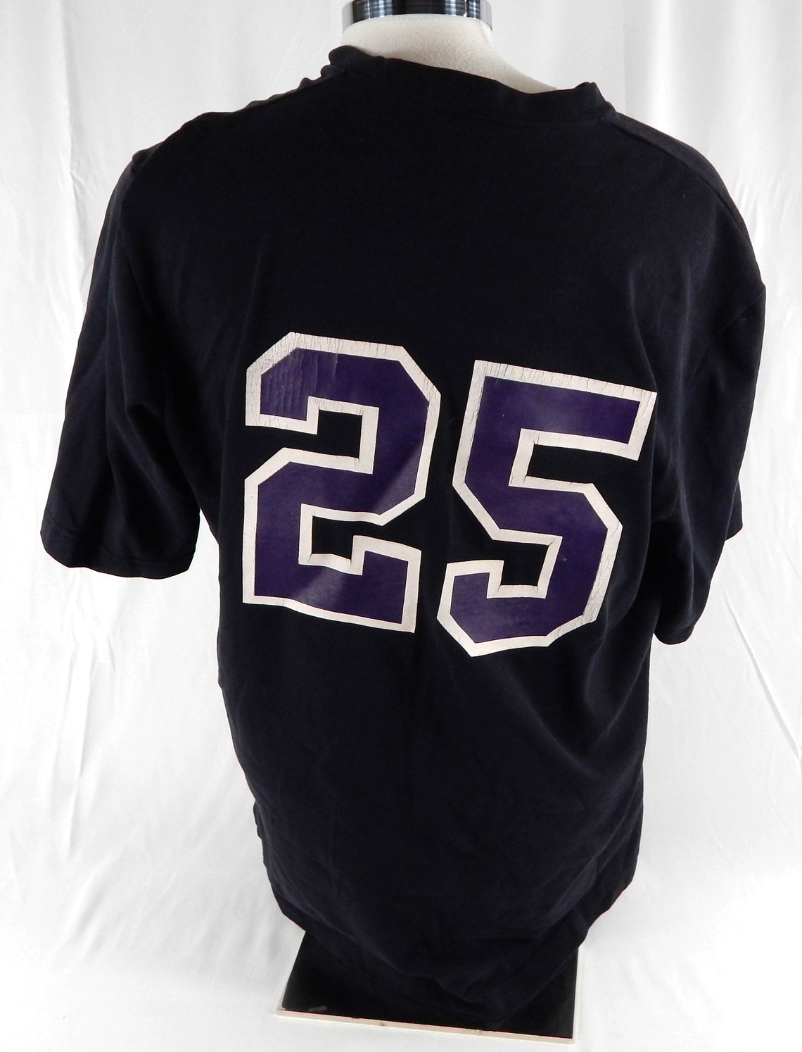 1994-95 Utah Jazz John Crotty #25 Game Used Black Training Shirt XL 563 Pic2