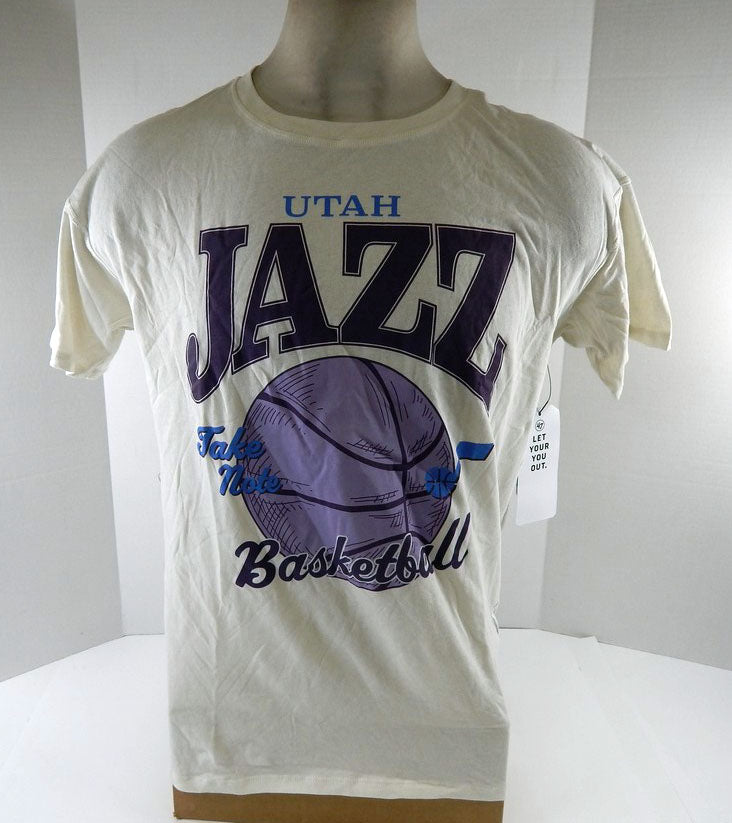 2024-25 Men's Utah Jazz Authentic White T-Shirt Take Note 47 Brand NWT M 57S