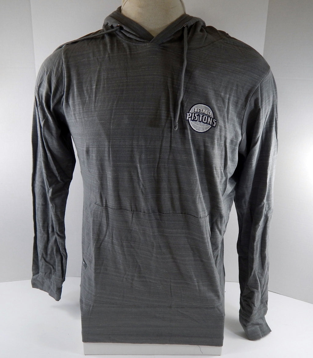 Mens Detroit Pistons Auth Grey Pullover Hoodie Sweatshirt Antigua M 39S