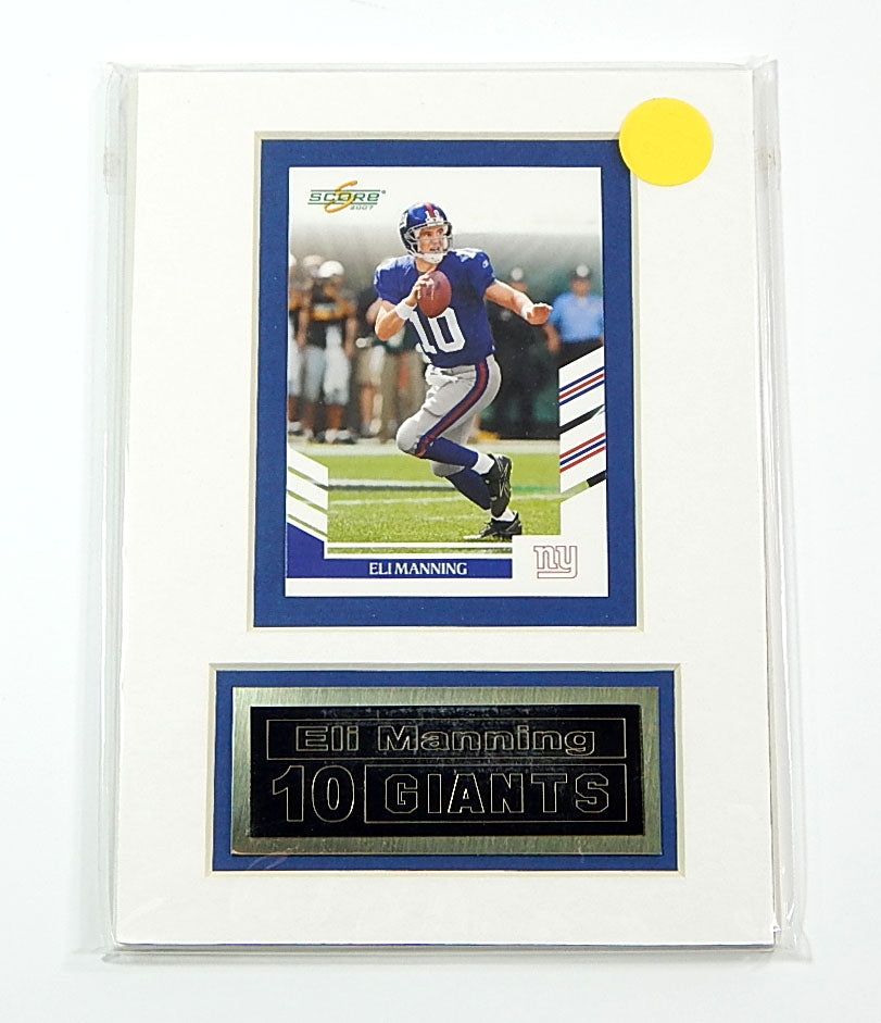 Eli Manning Giants Matted Trading Card & Name Plate 5" x 7" Ideal For Framing