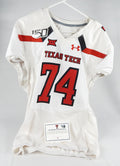 2018 Texas Tech Red Raiders #74 Game Issued Pos Used White Jersey 150P NP R 50 8