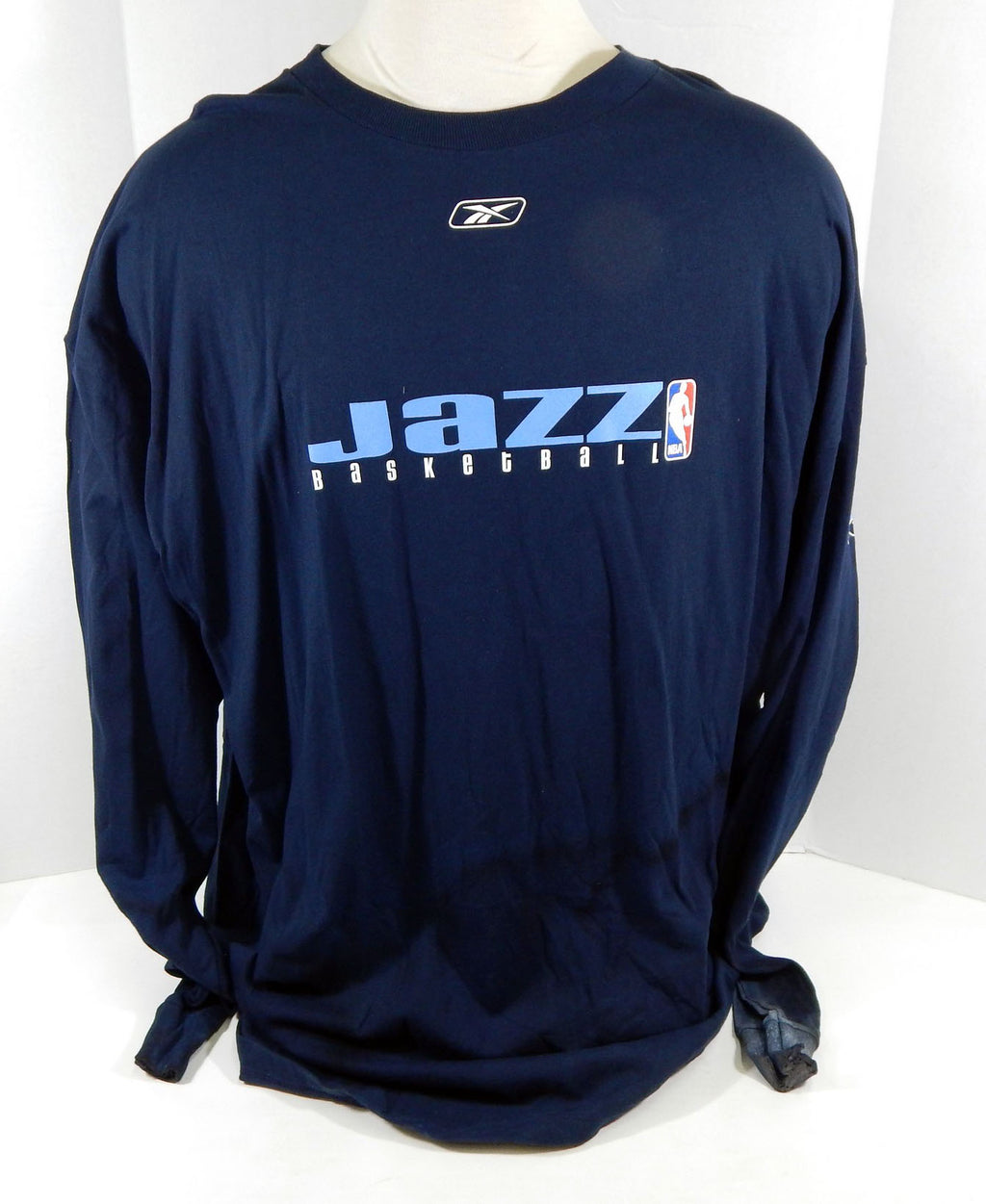2005-06 Utah Jazz Game Issued Blue White Revsible Team Issued Shooting Shirt 75
