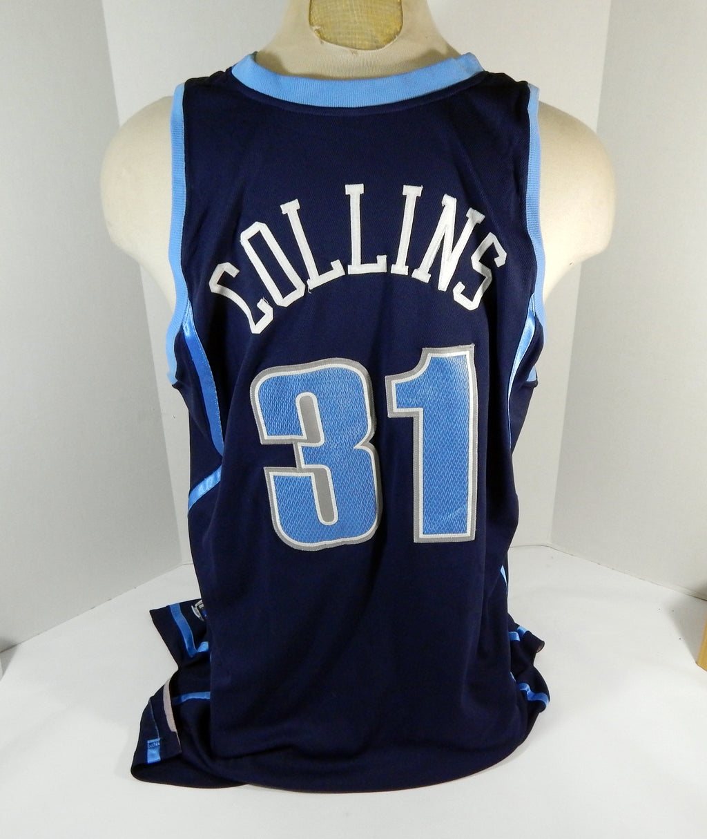 2005-06 Utah Jazz Jarron Collins #31 Game Used Navy Jersey LHM Patch 50 DP37393