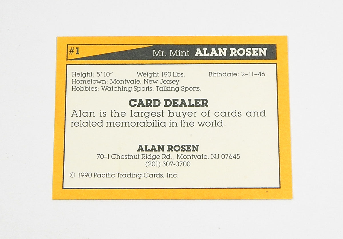 1990 Pacific Alan Rosen #1 Signed On Card Auto Pic2