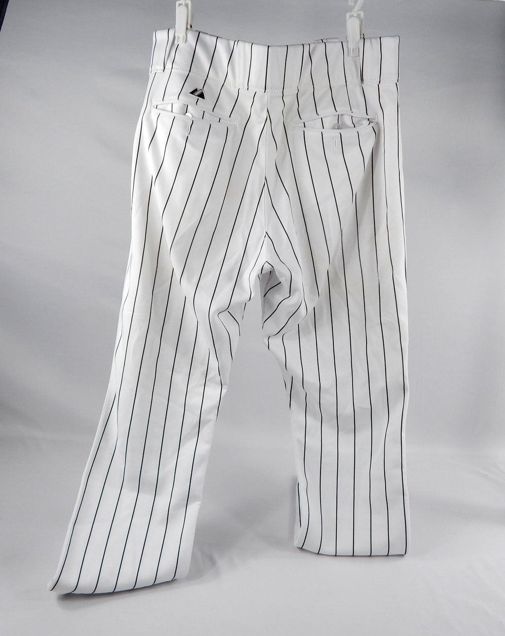 2005 Florida Marlins Game Used White Pinstripe Pants 34-33 951 Pic2