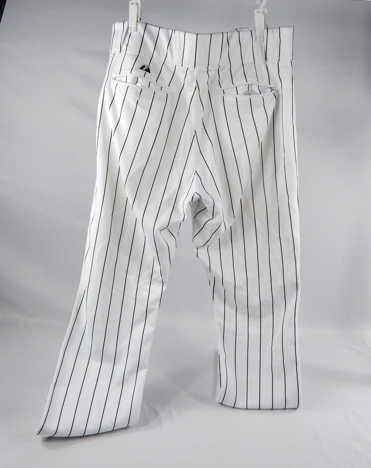 2005 Florida Marlins Game Used White Pinstripe Pants 34-33 951 Pic2