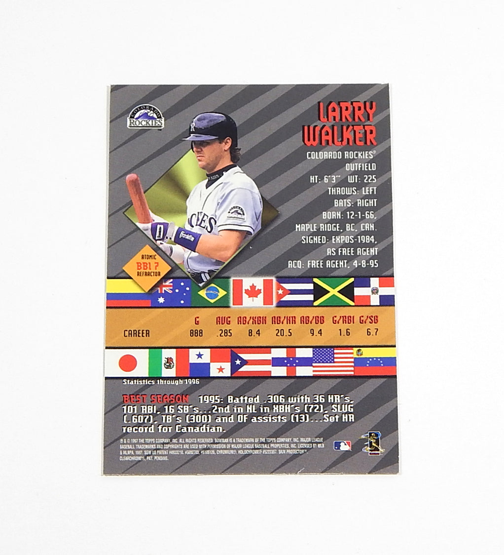 1997 Bowman International Best Atomic Refractor Larry Walker #BBI7 Nm/Mt Pic2