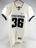 2013-15 Utah State Aggies #36 Game Used White Jersey NP Rem S 066