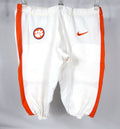 2016-18 Clemson Tigers Game Issued Pos Used White Pants Orange Nike 44 027S