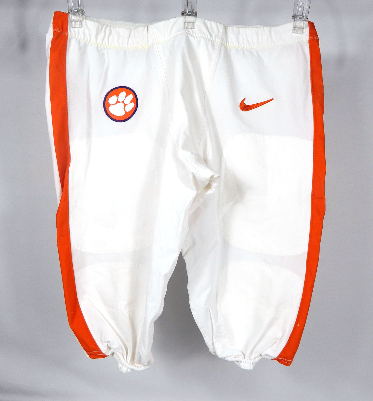 2016-18 Clemson Tigers Game Issued Pos Used White Pants Orange Nike 44 027S