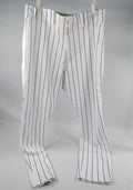 2008 Florida Marlins Trahenn #62 Game Used White Pinstripe Pants 38-40-33 954