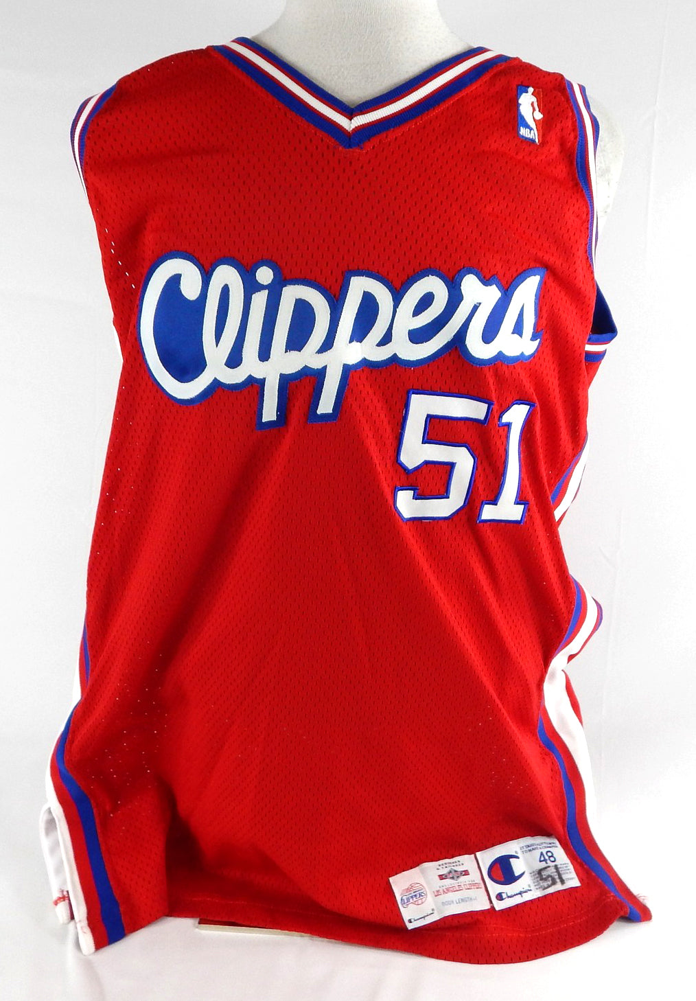 1995-96 Los Angeles Clippers Keith Tower #51 Game Used Red Jersey 48 724