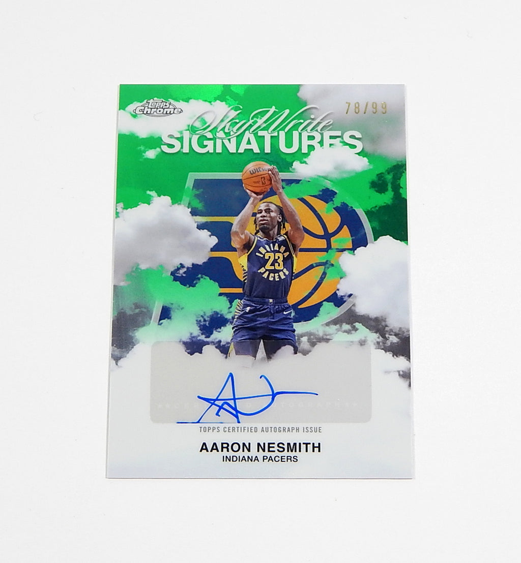 2025-26 Topps Chrome Sky Write Autographs Green Refractor Aaron Nesmith Auto /99