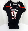 2013 Texas Tech Red Raiders Kerry Hyder #91 Game Used Black Jersey NP Rem 48 7