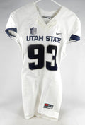2013-15 Utah State Aggies #93 Game Used White Jersey NP Rem S 068