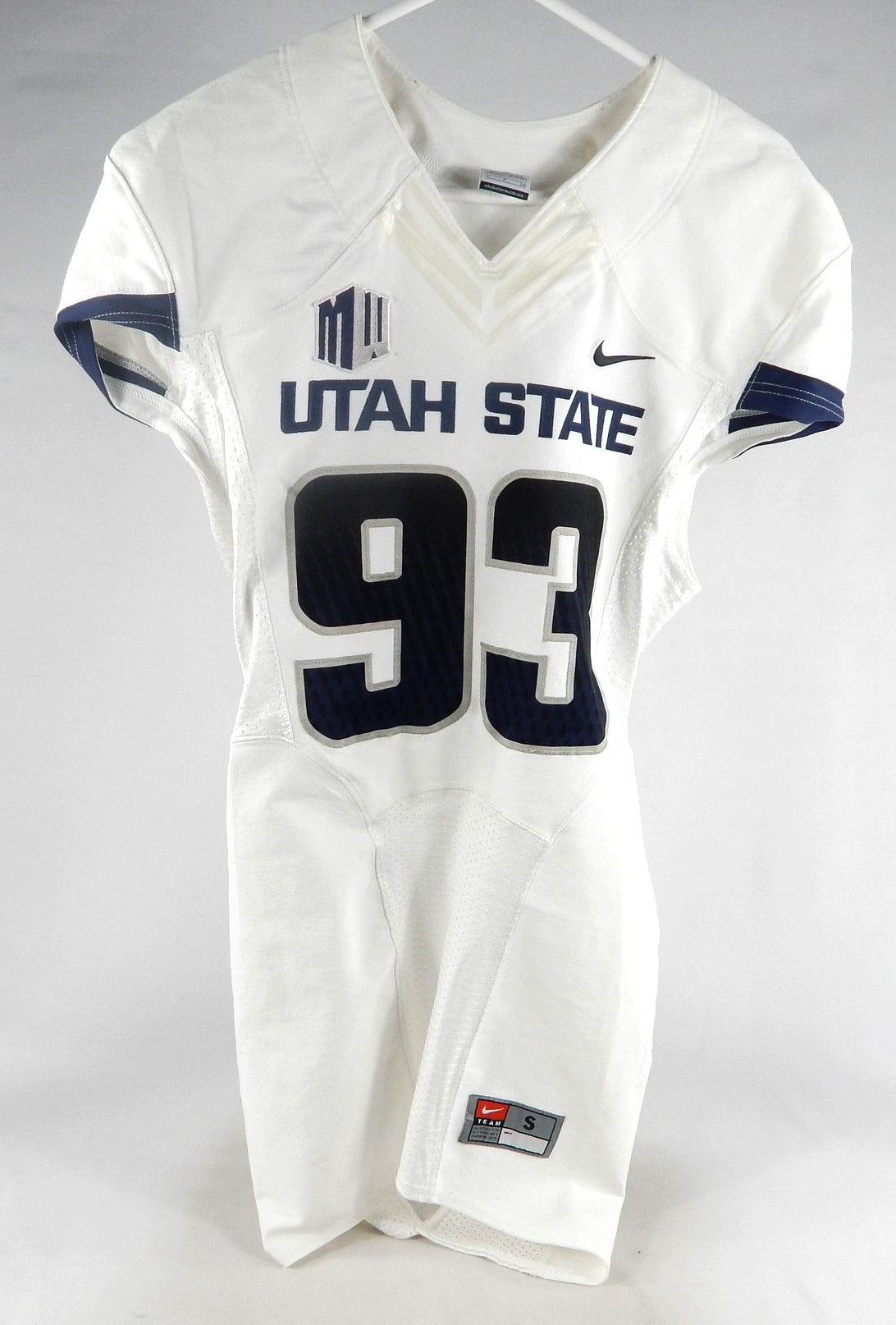 2013-15 Utah State Aggies #93 Game Used White Jersey NP Rem S 068