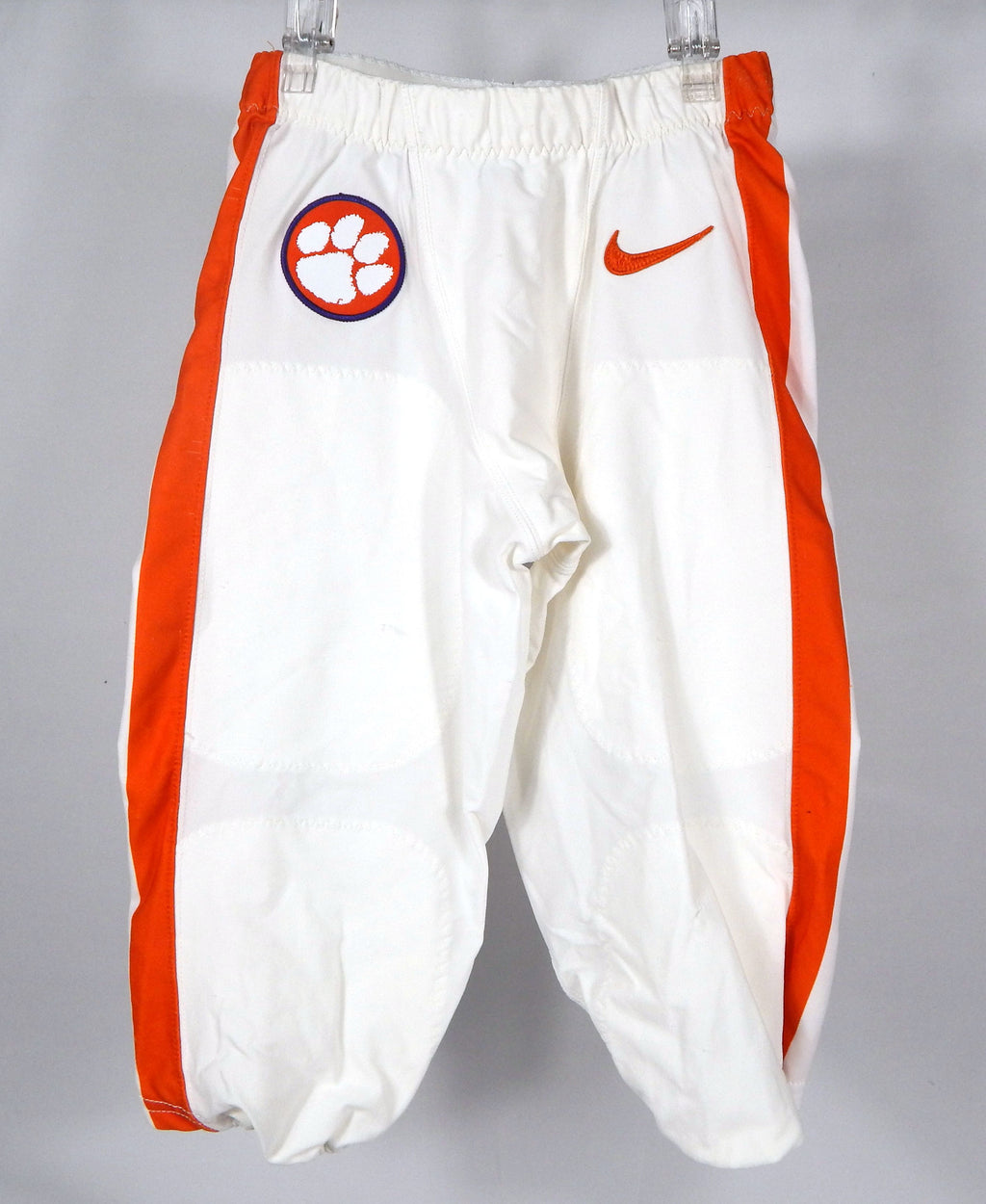2016-18 Clemson Tigers Game Issued Pos Used White Pants Orange Nike 28 030S