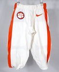 2016-18 Clemson Tigers Game Issued Pos Used White Pants Orange Nike 28 030S