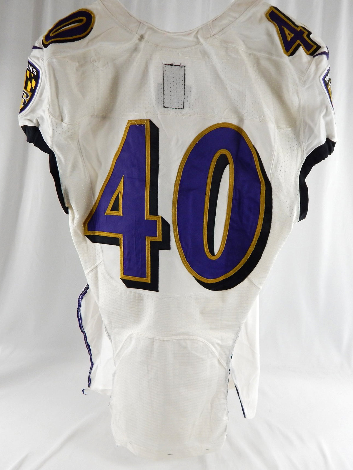 2014 Baltimore Ravens #40 Game Used White Practice Jersey Ford Patch NR R 42 674 Pic2