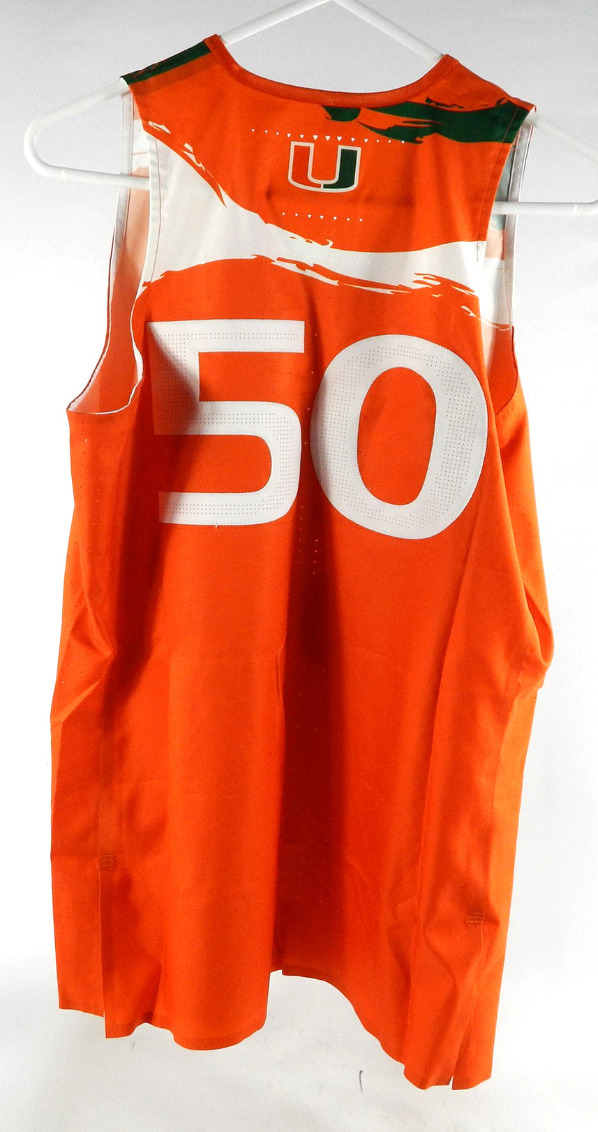 Miami Hurricanes #50 Game Used Orange Jersey Name Plate Removed Baseball L 894 Pic2