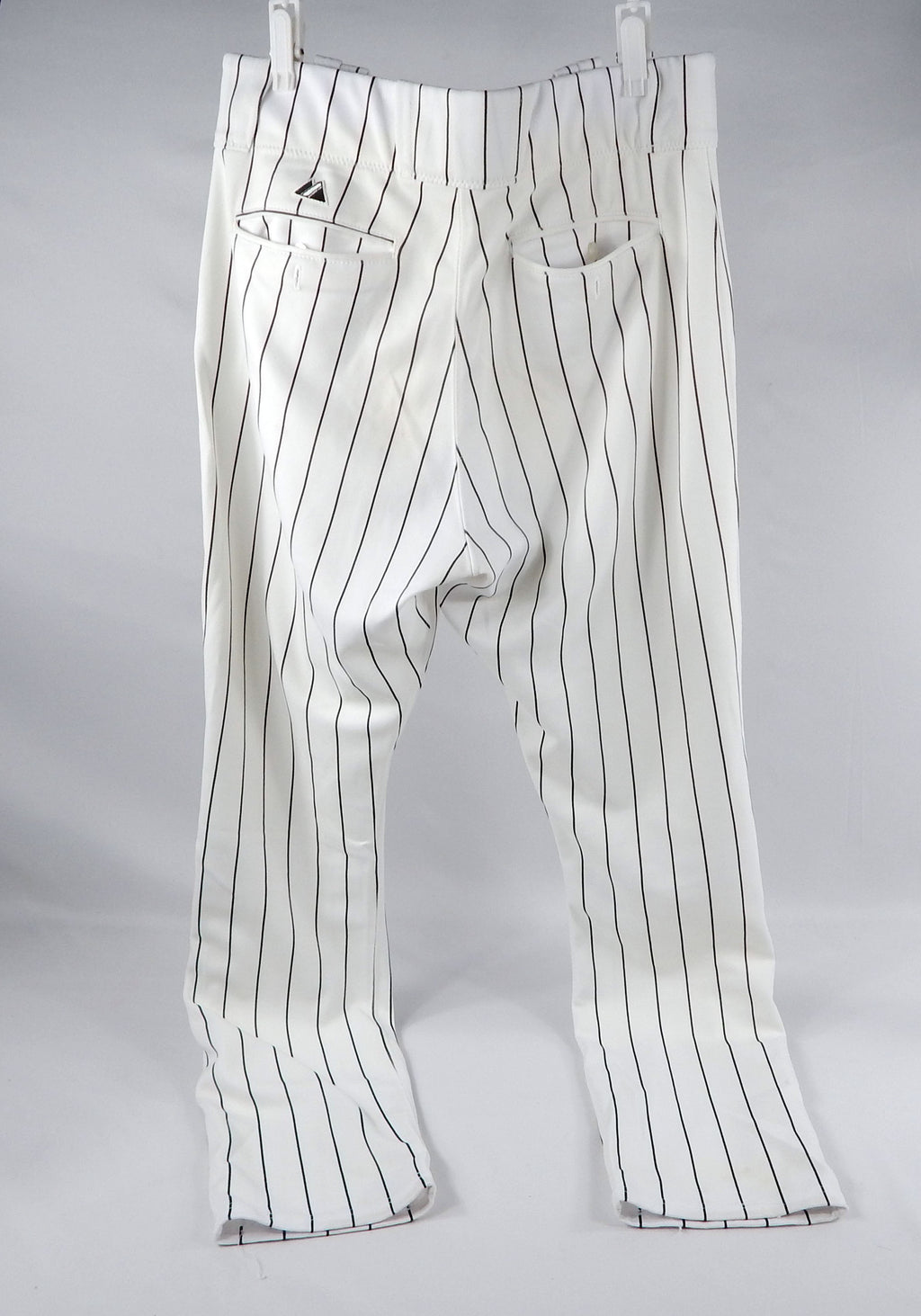 2005 Florida Marlins Game Used White Pinstripe Pants 34-35-33 958 Pic2