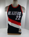Men Portland Trailblazers Clyde Drexler Swingman Black Jersey Mitch Ness NWT M 5