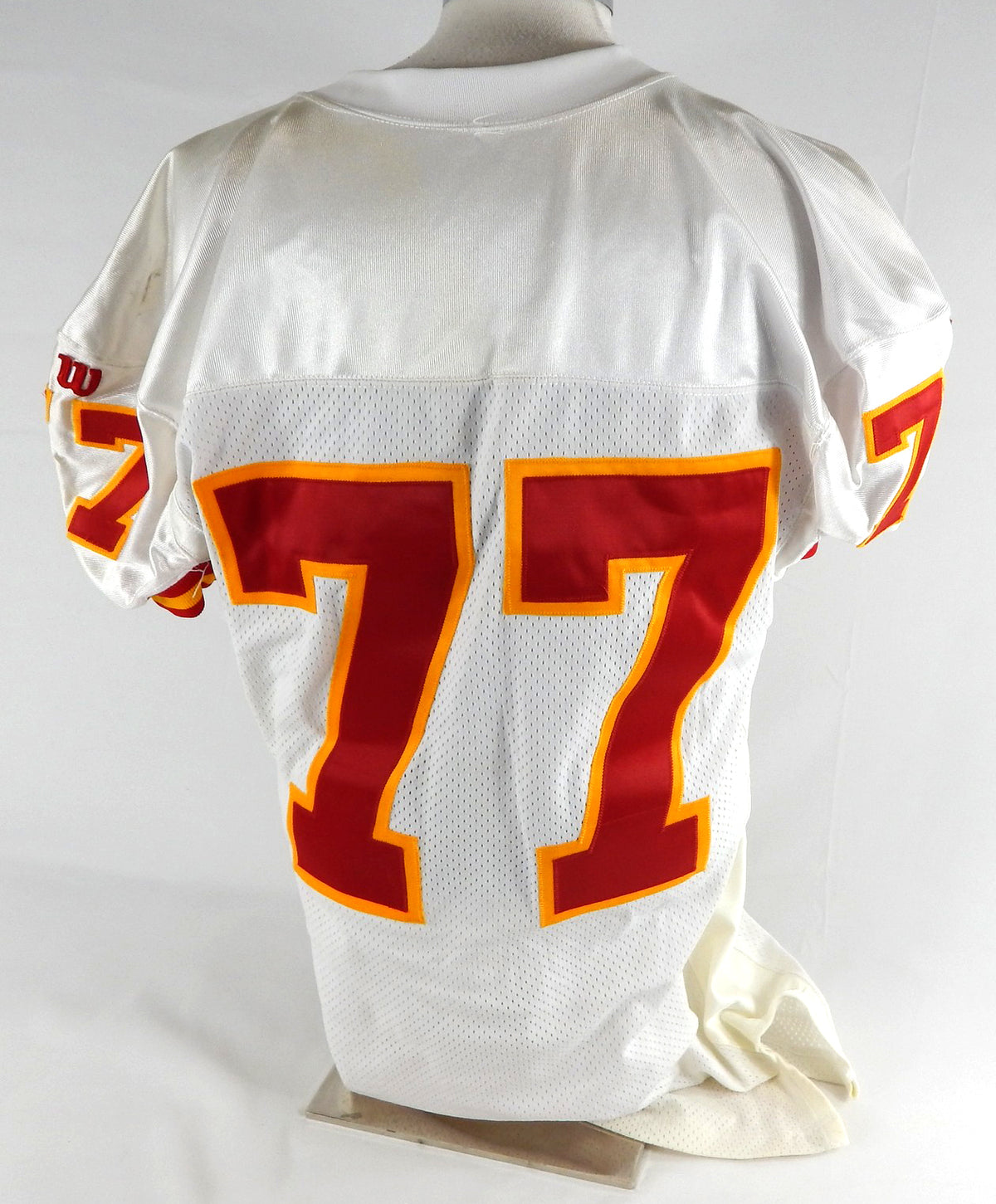 1994 Kansas City Chiefs #77 Game Issued White Jersey 75th Anniversary Patch 48 6 Pic2