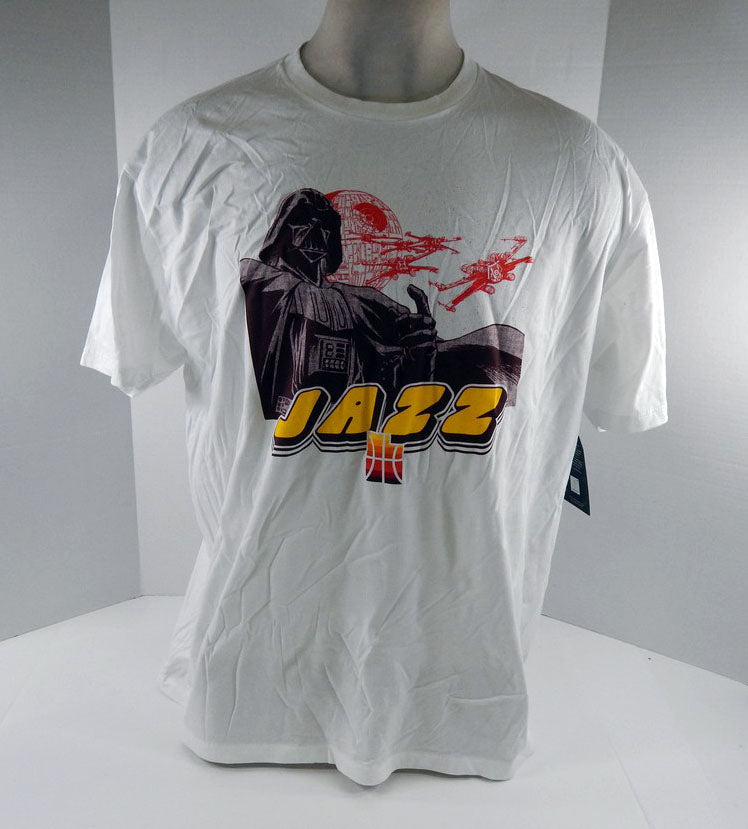 Mens  Utah Jazz  # Authentic White T-Shirt Star Wars Dark Side NWT 2XL  714640S