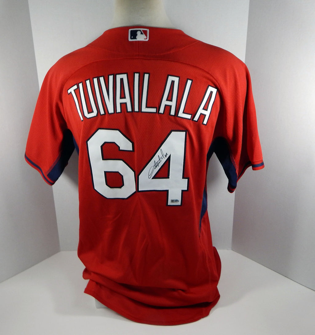 2015 St. Louis Cardinals Sam Tuivailala #64 Game Issued Ps Used Red Jersey ST BP