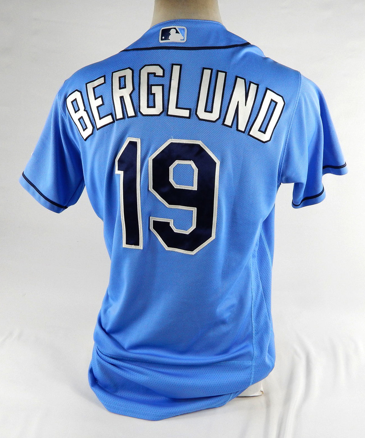 Tampa Bay Rays Michael Berglund #19 Game Used Blue Jersey BP ST DP72410