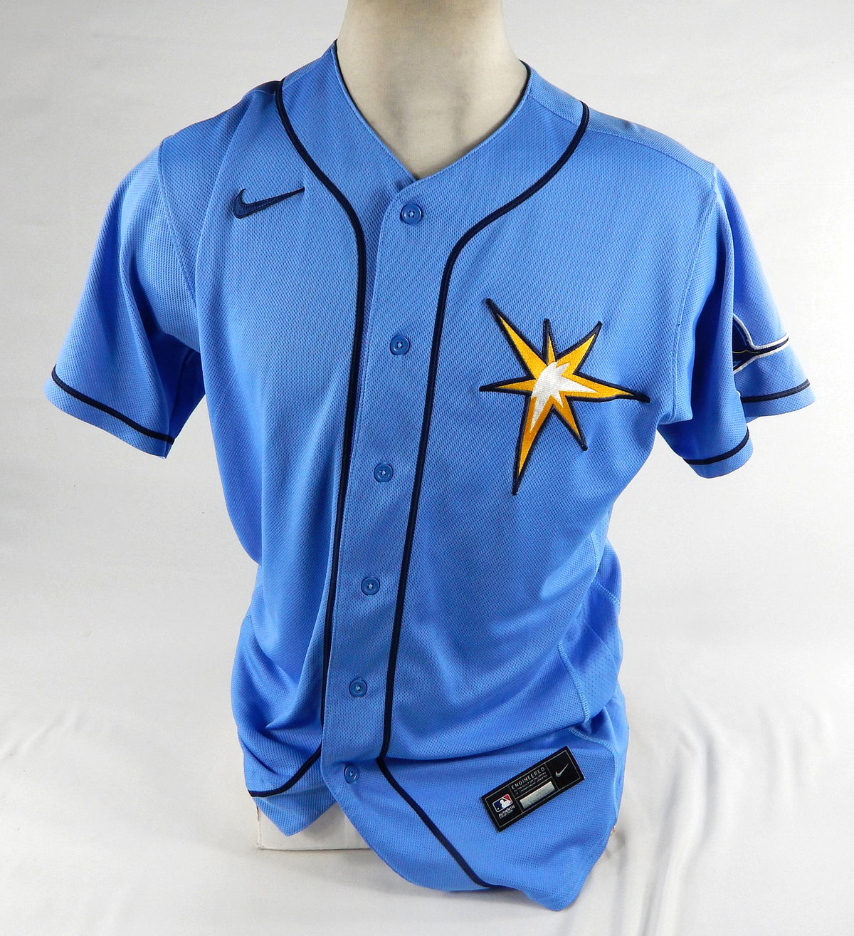 Tampa Bay Rays Michael Berglund #19 Game Used Blue Jersey BP ST DP72410 Pic2