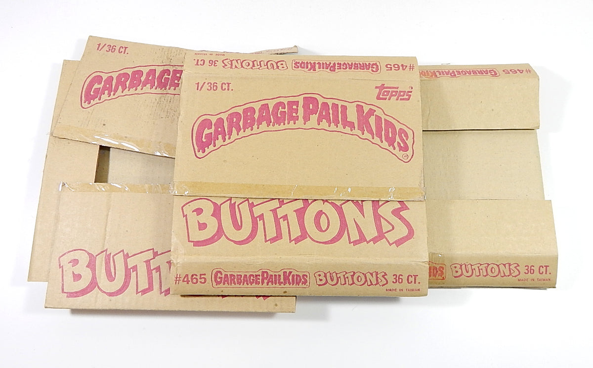 Lot of (3) 1986 Topps Garbage Pail Kids GPK Buttons Empty Boxes #465