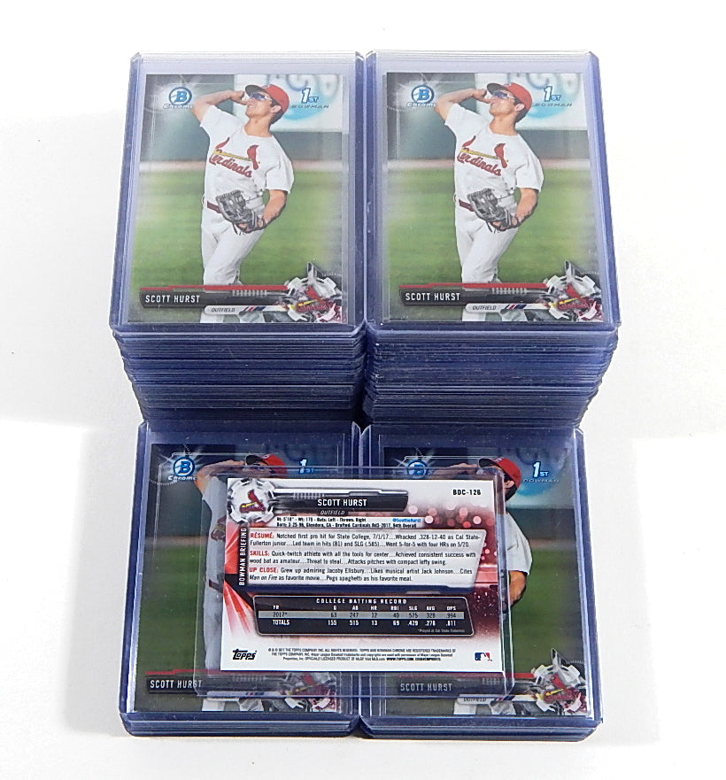 Lot of (120) 2017 Bowman Chrome Draft Scott Hurst RC #BDC-126 Cardinals