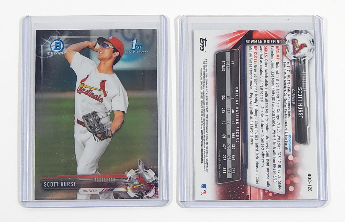 Lot of (120) 2017 Bowman Chrome Draft Scott Hurst RC #BDC-126 Cardinals Pic2
