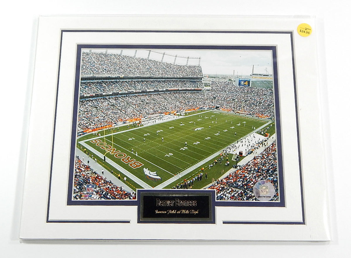 Denver Broncos Invesco Field Matted Photo & Name Plate 11x14 Ideal For Framing