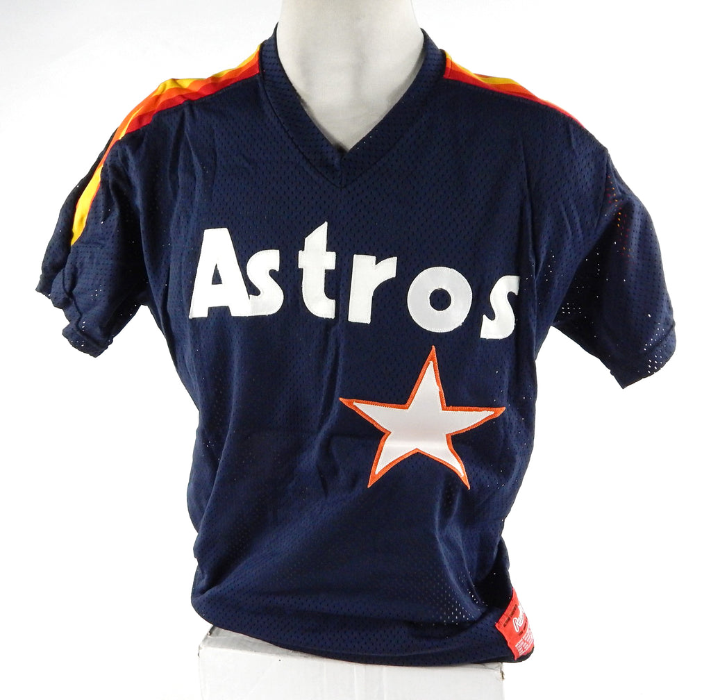 1990s Houston Astros #28 Game Used Blue Jersey BP ST NP Rem 42 DP69283