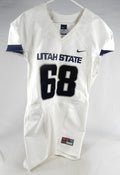 2013-15 Utah State Aggies #68 Game Used White Jersey NP Rem L 072