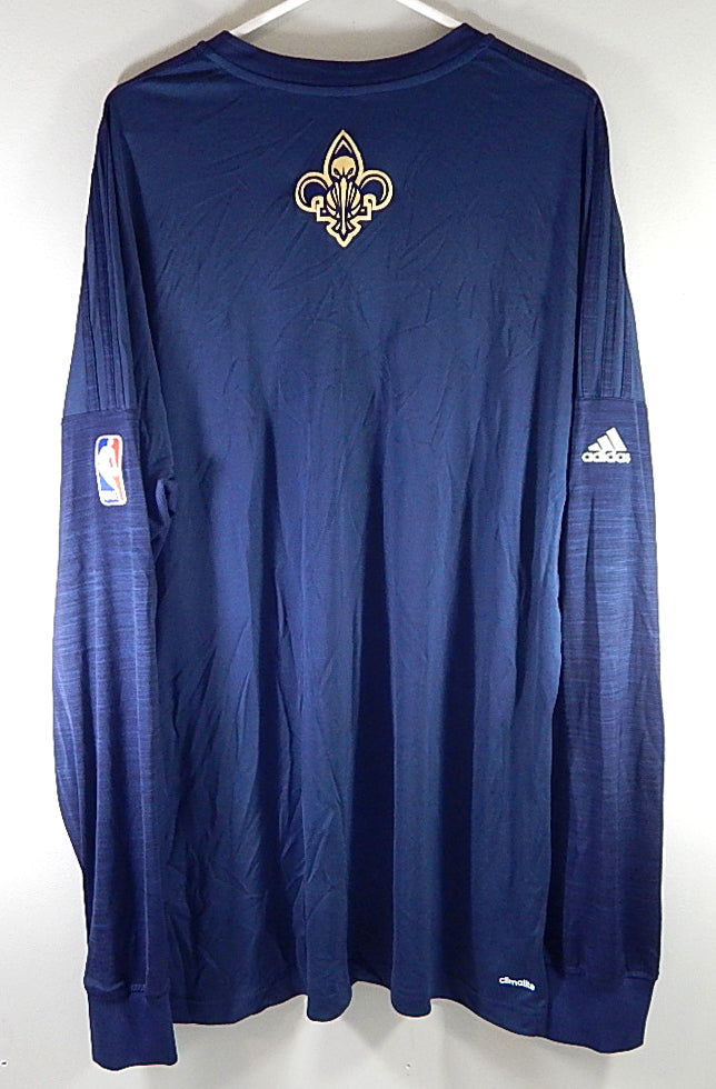 New Orleans Pelicans Adidas Climalite Team Issued LS Warm Up Shirt Navy 2XL +2" Pic2