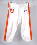 2016-18 Clemson Tigers Game Issued Pos Used White Pants Purple Nike 30 038S