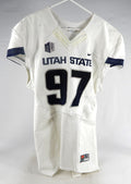2013-15 Utah State Aggies #97 Game Used White Jersey NP Rem L 073