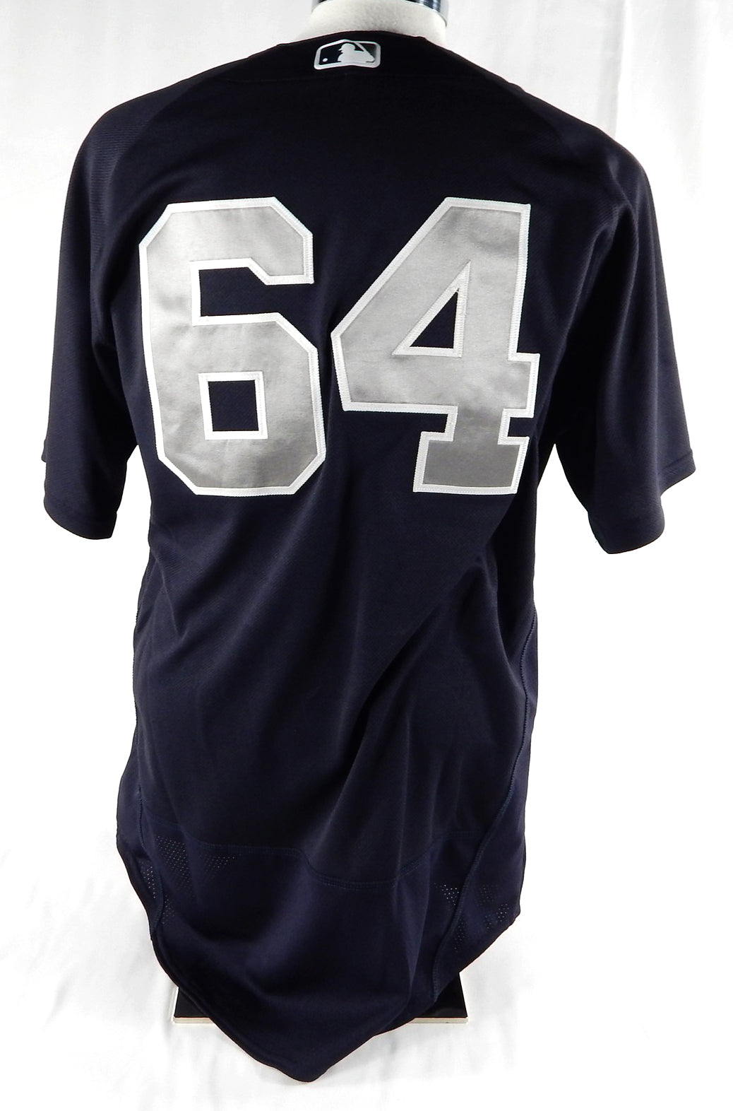 2022 New York Yankees Lucas Letge #64 Game Issued Pos Used Navy Jersey BP ST 2 Pic2