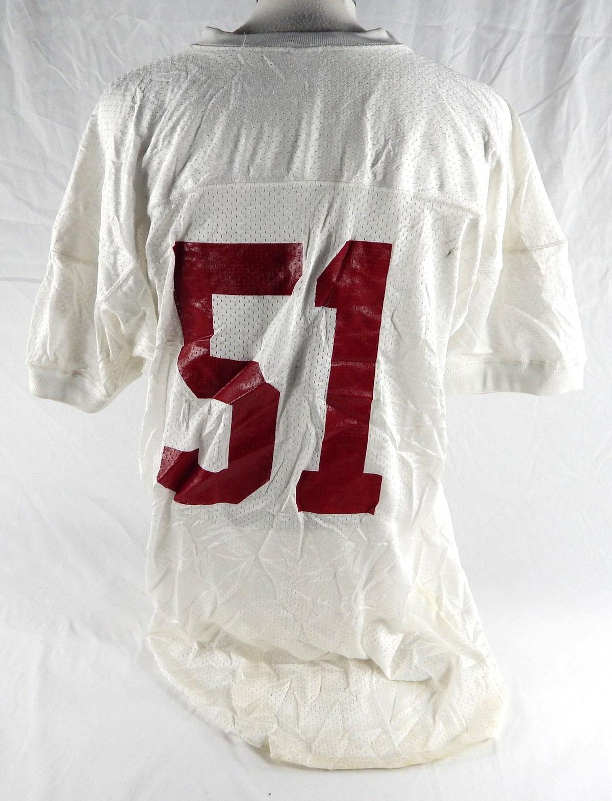1990s Alabama Crimson Tide #51 Game Used White Practice Jersey XXXL 930 Pic2