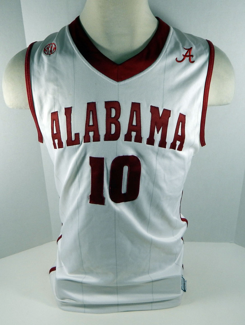 2010-11 Alabama Crimson Tide Ben Eblen #10 Game Used White Jersey BAMA00223 Pic2