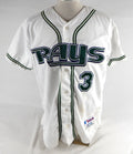 2001-04 Tampa Bay Devil Rays Hoff #3 Game Issued White Jersey 46 472
