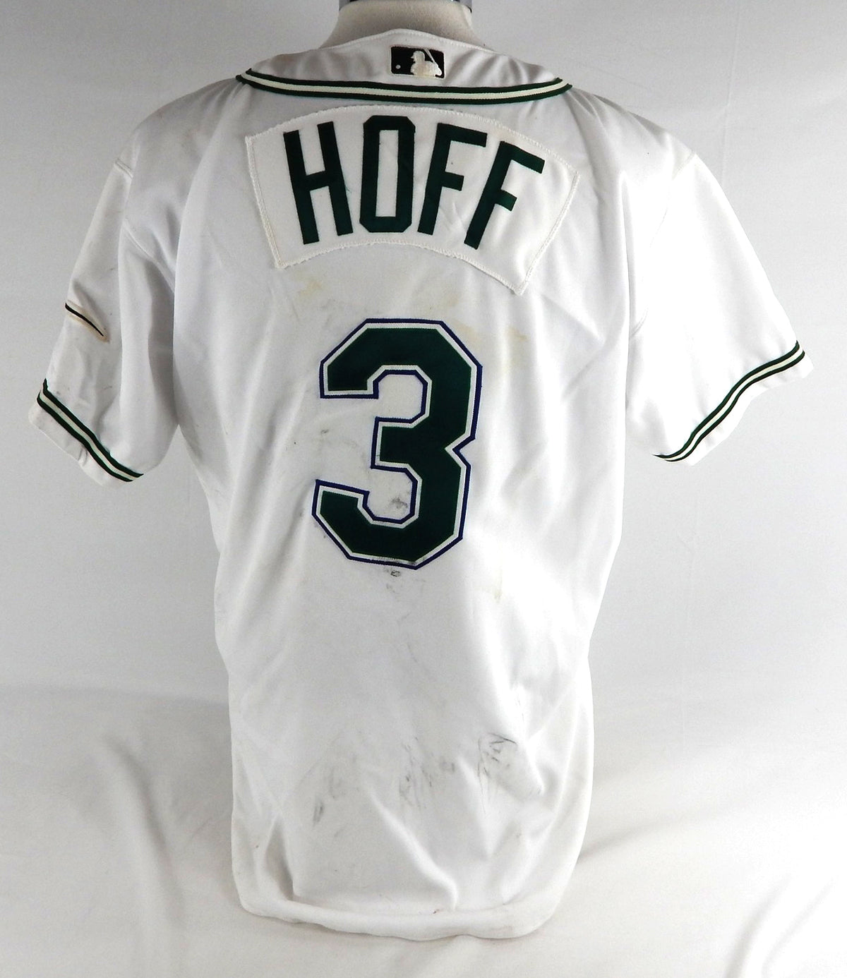 2001-04 Tampa Bay Devil Rays Hoff #3 Game Issued White Jersey 46 472 Pic2