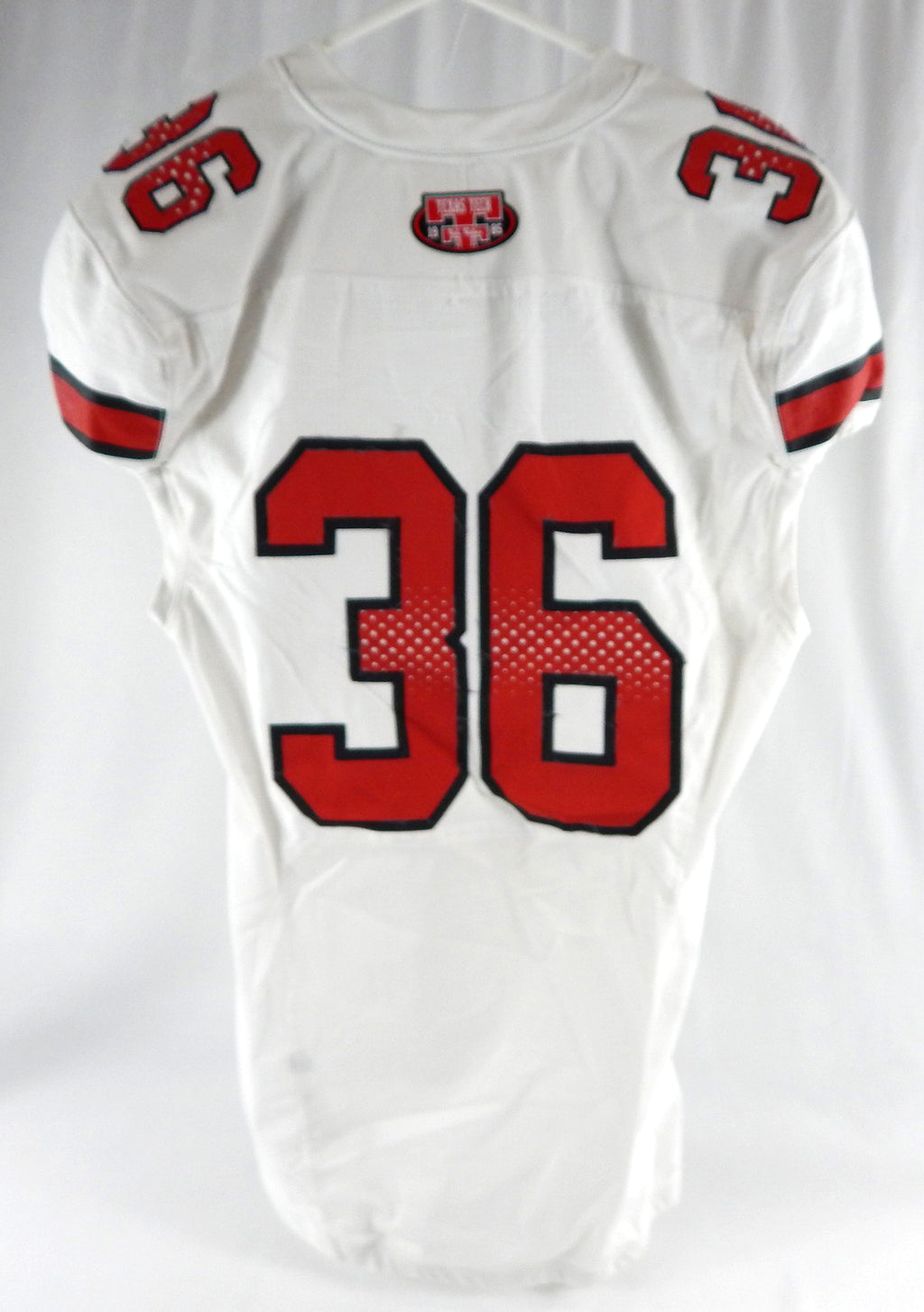 2022 Texas Tech Red Raiders #36 Game Used White Jersey Football NP Rem 46 087 Pic2